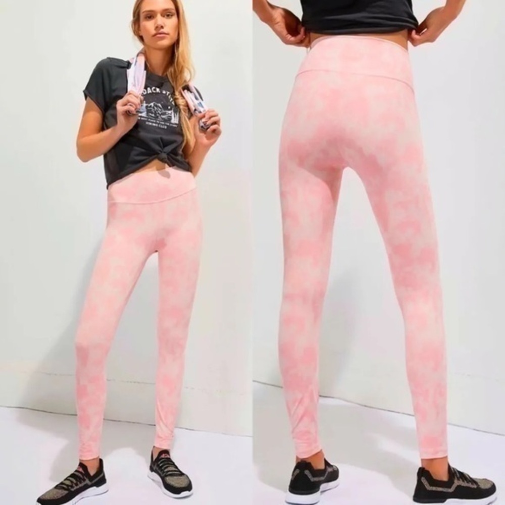 All Fenix Blush Pink Tie Dye 7/8 Ankle Leggings Pants Women's Size Small